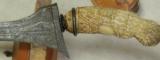 Antique Java/Indonesia/Philippine Keris Dagger * Hand Carved Bone Handle *Watered Steel - 6 of 10