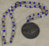 Jefferson Indian Peace Medal & Strand Glass Beads - 1 of 3