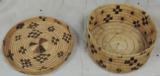 Antique Tohono O'odham Papago Indian Large Hanging Basket & Lid w/ Coyote Tracks