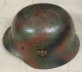 German WW2 Tri-Color Normandy Nazi M1935 Helmet