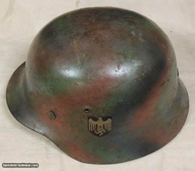 German WW2 Tri-Color Normandy Nazi M1935 Helmet