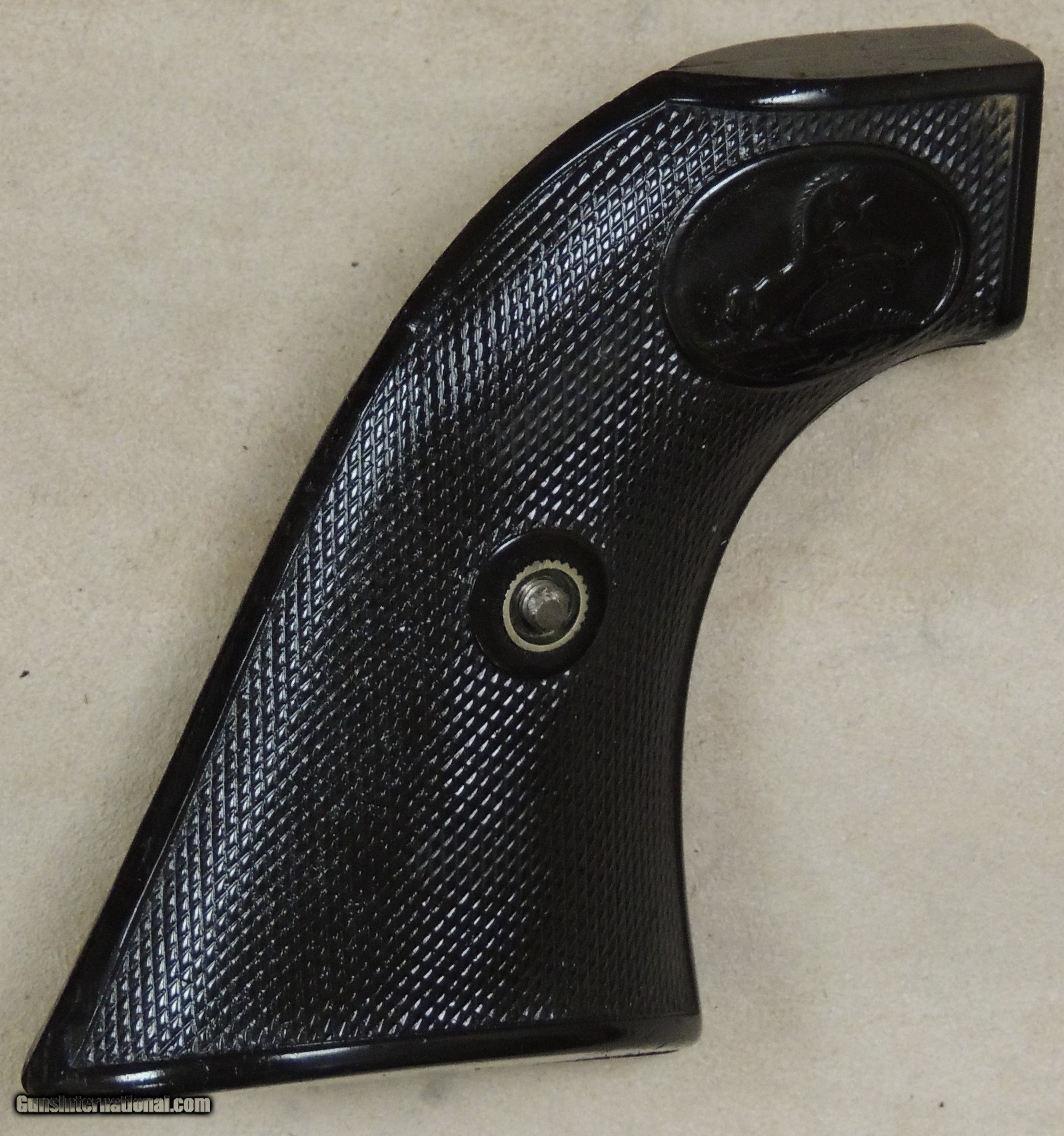 Colt Saa And Frontier Black Hard Rubber Checkered W Rampant Colt Grips 0131