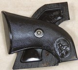 Colt SAA & Frontier Black Hard Rubber Checkered w/ Rampant Colt Grips - 3 of 4