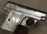 Colt Model 1908 Vest Pocket Hammerless .25 ACP Caliber Pistol *Nickel * Mother of Pear Grips *S/N 356624XX - 4 of 5