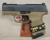Limited Sig Sauer P365 Coyote Tan Two Tone 9mm Caliber Pistol NIB S/N 66A660442XX - 1 of 6