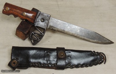 WWII Custom Shop Made Survival / Fighting Knife & Sheath