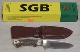 Puma SGB Coyote Stag Fixed Blade Hunting Knife with Leather Sheath