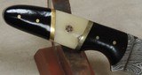 Custom Damascus Skinner Knife & Sheath - 4 of 6