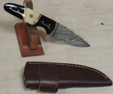 Custom Damascus Skinner Knife & Sheath - 6 of 6