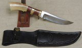 G.A. Parrish Custom Clip Point Fighter Style Knife & Sheath Fairbanks Alaska - 1 of 6