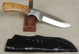 Custom Handmade Drop Point Knife *Birds Eye Maple Scales - 6 of 9