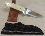 Custom Made Drop Point Knife & Sheath *Bone Scales - 5 of 6