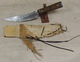 American Plains Indian Scalping Knife & Sheath