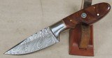 Damascus 3 3/4" skinning knife & Leather sheath - 1 of 4