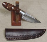 Damascus 3 3/4" skinning knife & Leather sheath - 3 of 4