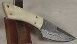 Damascus 2 5/8" skinning knife & Leather sheath - 3 of 4
