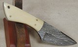 Damascus 2 5/8" skinning knife & Leather sheath - 4 of 4