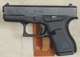 Glock G42 Subcompact .380 ACP Caliber Pistol ASNIB S/N ABLN835XX - 1 of 4
