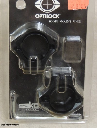 SAKO OptiLock Blued 1" Low Scope Mount Rings NIB #S1300924