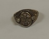 Vintage WWII U.S. Military Secret Compartment Sterling Silver Ring *12 1/4 Size