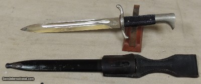 German WWII Fire Services Dress Bayonet & Scabbard * Eickhorn Solingen Maker