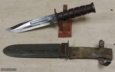 Original WWII Camillus U.S.N. Mark 2 Knife & Sheath