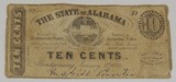 STATE OF ALABAMA 1863 10 Cents Note / Confederate Fractional Currency / Money - 3 of 5