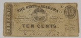 STATE OF ALABAMA 1863 10 Cents Note / Confederate Fractional Currency / Money - 2 of 5