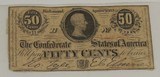 1863 50 Cents Confederate States of America Fractional Note / Money - 1 of 3