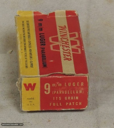 Vintage Winchester 9mm Luger Full Patch Ammo
