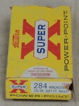 Vintage Winchester Super-X .284 Winchester Power Point Ammo *Empty Brass - 1 of 3
