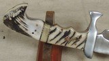 Custom Maker Spartan Type Blade Knife w/ Bone & Horn Inlay *Mosaic Pins - 4 of 6