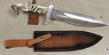 Custom Maker Spartan Type Blade Knife w/ Bone & Horn Inlay *Mosaic Pins