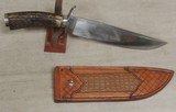 Elton Youngblood Custom 1084 Stainless Bowie Knife w/ Croc Sheath - 1 of 9