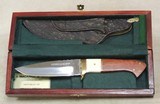 Mackrill Custom Knives #332 Fixed Blade Knife *Red Ivory Wood & Hippo Tooth *Presentation Case