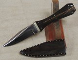 Graham Custom Knives Buffalo Horn Needle Point Boot Knife w/ Buffalo Horn Sheath