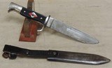 WWII Nazi Hitler Youth Knife *1942 RZM M7/42 Dated w/ Scabbard - 3 of 6