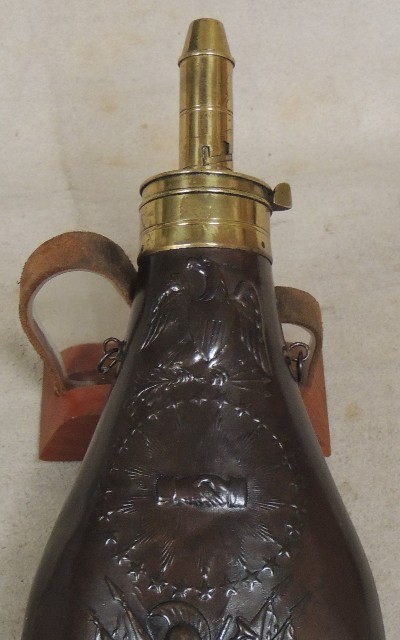 N.P. Ames 1838 U.S. Copper Peace Powder Flask