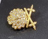 WWII German Gold oak leaves with swords and diamonds of Knight's Cross *Period Reproduction - 9 of 9