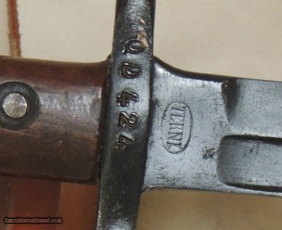 WWII TERNI M1891 Carcano Bayonet & Leather Scabbard - Image 2 of 6