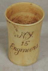 American Civil War 15th New York Engineer Regiment Scrimshaw Bone Cup - 2 of 4