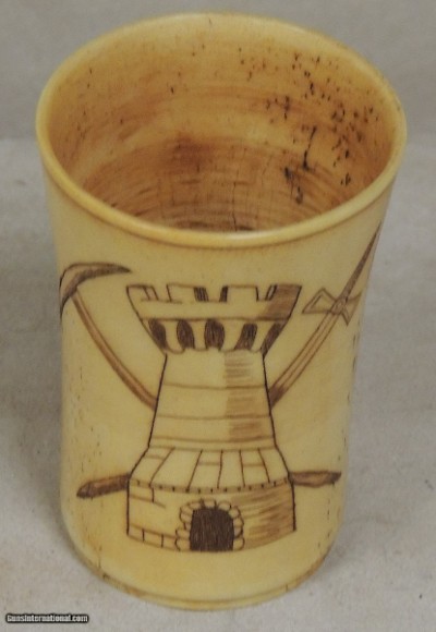 American Civil War 15th New York Engineer Regiment Scrimshaw Bone Cup