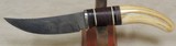 Jody Muller Knives Custom Damascus Trailing Point Blade with Ivory Handle & Sheath