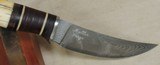 Jody Muller Knives Custom Damascus Trailing Point Blade with Ivory Handle & Sheath - 5 of 7