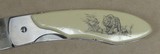 Explorer Sharptooth Bone Ivory Micarta / Scrimshaw Lock Back Folding Knive No. 11-397 - 4 of 4