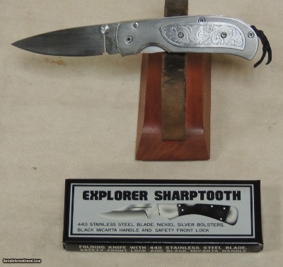 Explorer Sharptooth Engraved Lock Back Folding Knive No. 11 396