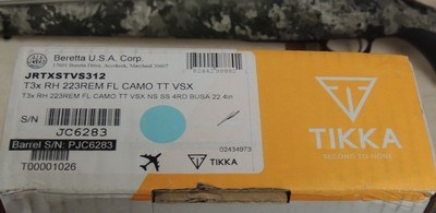 Tikka T3X Superlite .223 Rem Caliber Bolt-Action Rifle in TrueTimber VSX AsNIB S/N JC6283x - Image 10 of 10