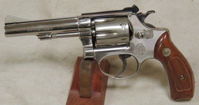 Smith & Wesson Model 34-1 .22 LR Caliber Nickel Revolver S/N 131213xx
