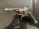 "A. Planson A Nancy" Silver Plated Engraved Pinfire DA Revolver - 3 of 5