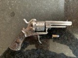 "A. Planson A Nancy" Silver Plated Engraved Pinfire DA Revolver - 1 of 5